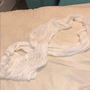 White knit infinity scarf